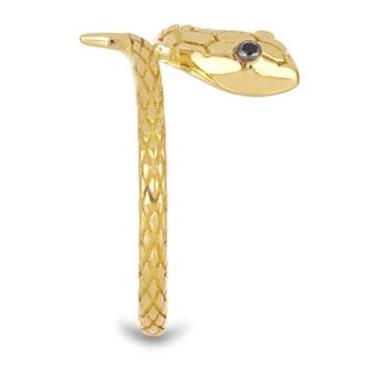 BUY NATURAL BLACK SPINEL GEMSTONE SNAKE RING IN 925 SILVER 